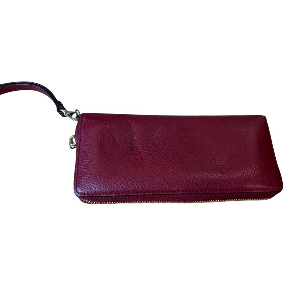 Michael Kors Medium Zip Around Wallet Wristlet Jet Set Red Cherry Color Leather - Picture 4 of 7